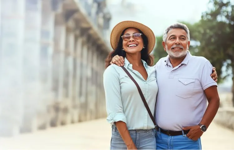 pareja de latinos de 50 anos de edad de viaje small banner